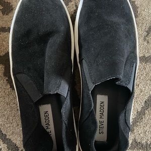 Black Suede Steve Madden Slip-ons Size 8